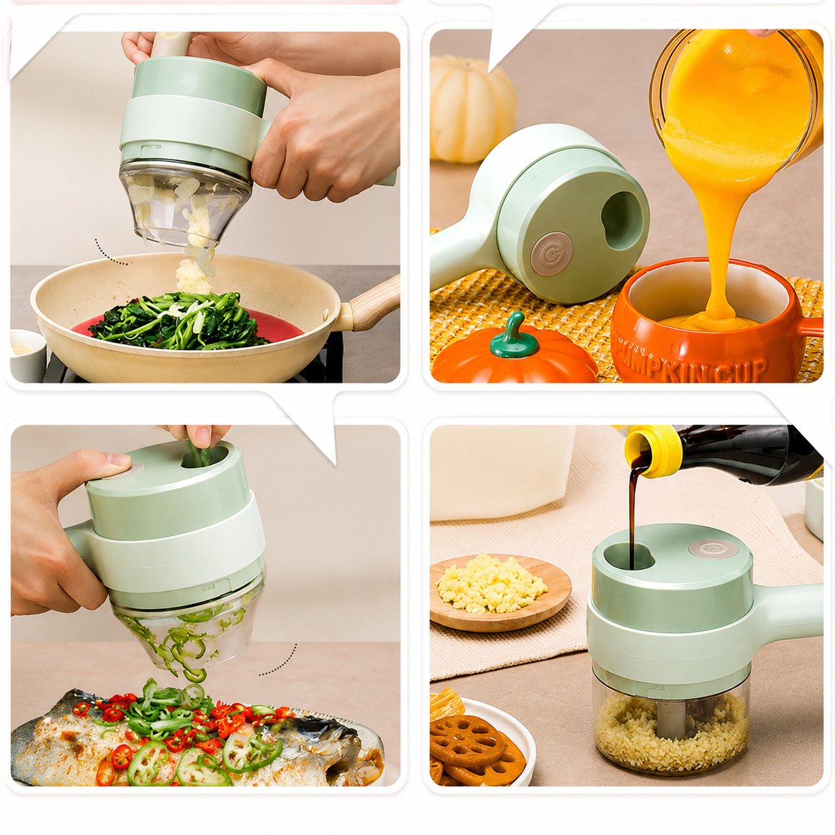 🥕 Cortador de Verduras Eléctrico 4 en 1 🥕