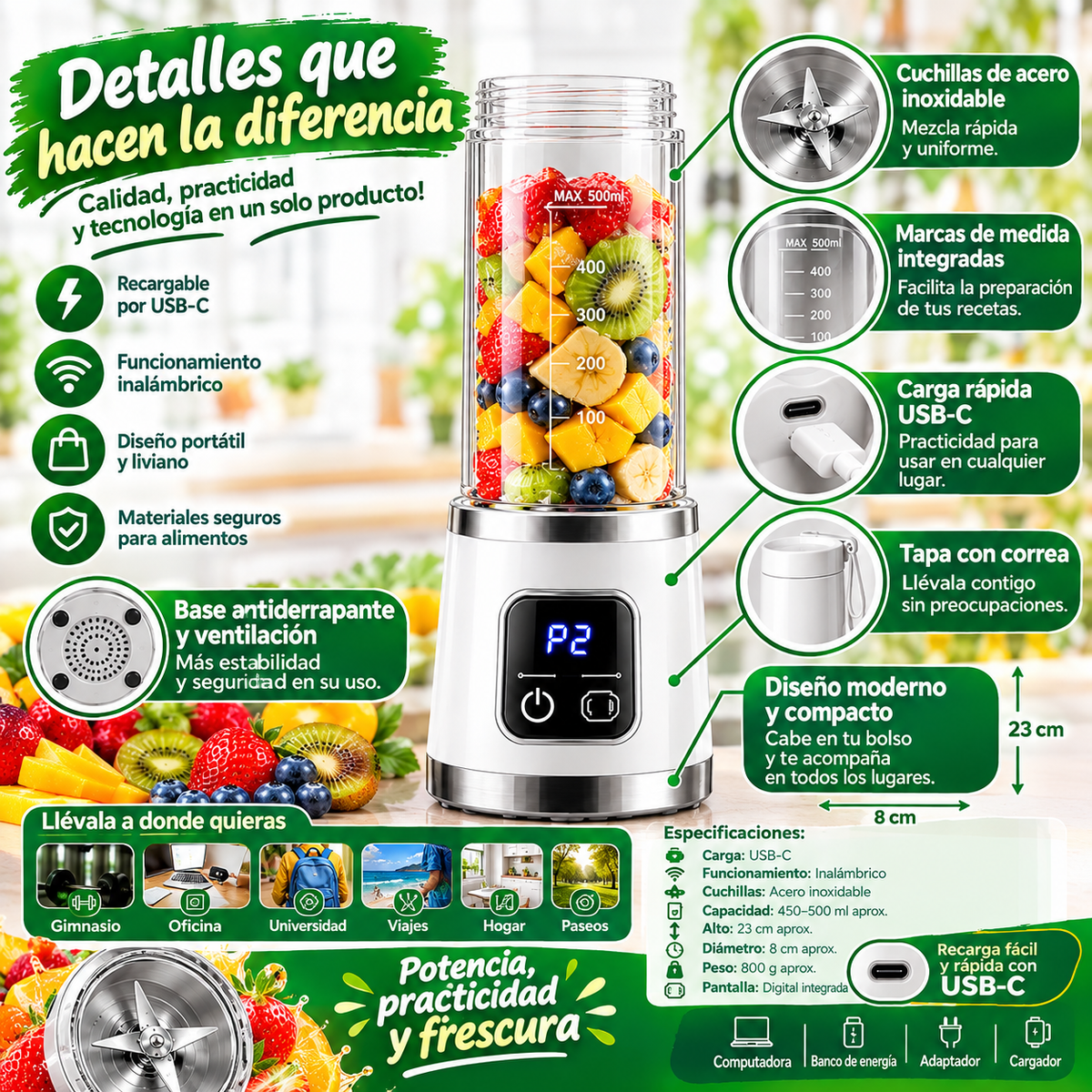 🥤Licuadora Portátil Usb-c🍓
